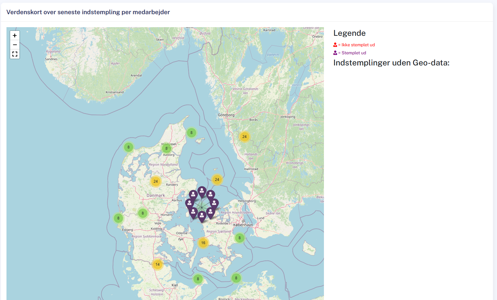 Map of Clocked-In Employees